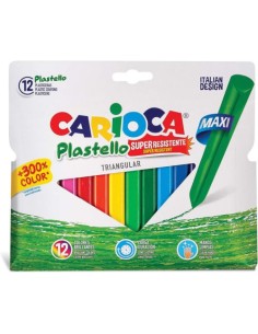 ESTUCHE 12 PLASTICERA MAXI TRIANGULAR CARIOCA PLASTELLO