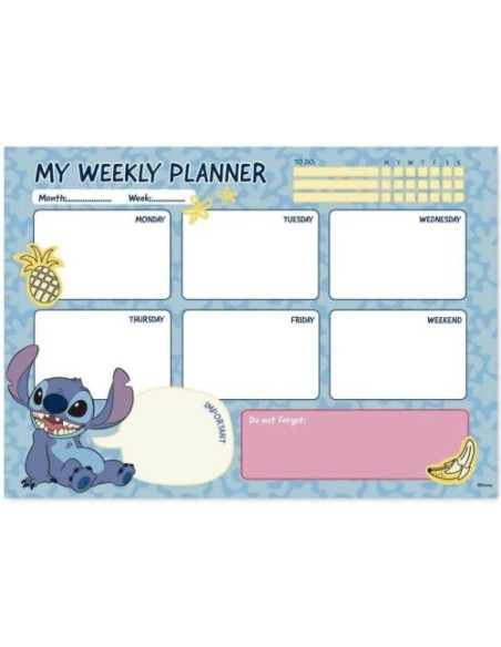 BLOC PLANIFICADOR SEMANAL A4 DISNEY STITCH TROPICAL BLOC PLANIFICADOR SEMANAL A4 DISNEY STITCH TROPICAL