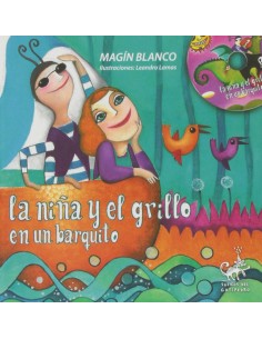 La nina y el grillo en un barquito