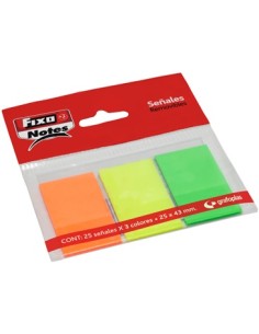 BLISTER MARCADORES AUTOADHESIVOS 25X43MM 3 COL NEON