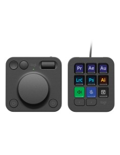 MX Creative Console, keypad programable con 9 teclas LCD personalizables y dial de control para diseño gráfico, edición de vídeo