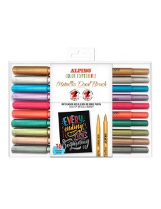 ALPINO ROTULADORES COLOR EXPERIENCE METALLIC DUAL BRUSH DOBLE PUNTA ESTUCHE 10 UD C/SURTIDOS