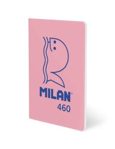MILAN LIBRETA GRAPADA A5 24H PAPEL BLANCO 95GR LÍNEA 7MM COLECCIÓN 460 SINCE 1918 ROSA - Pack de 6 unidades