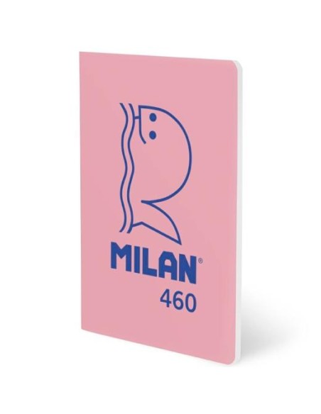 MILAN LIBRETA GRAPADA A5 24H PAPEL BLANCO 95GR LÍNEA 7MM COLECCIÓN 460 SINCE 1918 ROSA - Pack de 6 unidades