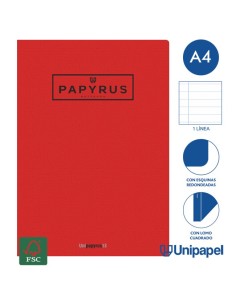 LIBRETA GRAPADA GOFRADA A4 48 HOJAS 90GR. 1 LINEA COLORES SURTIDOS PAPYRUS 88420699