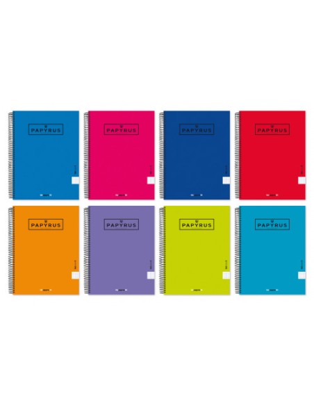 CUADERNO TAPA CARTON FORRADA EXTRADURA UNICOLOR5 A4+ 120 HOJAS 90GR. 5X5 COLORES SURTIDOS PAPYRUS 88463199