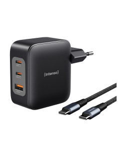 W100ACC+C520C, Set de adaptador de corriente + cable de carga, 100 W, carga rápida, GaN, carga simultánea de 3 dispositivos, neg