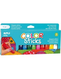 Estuche 12 tempera solida apli kids colores surtidos