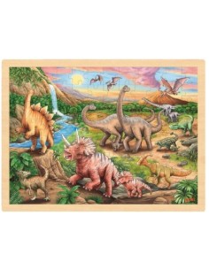 PUZZLE 96 PIEZAS EL VALLE DE LOS DINOSAURIOS MADERA