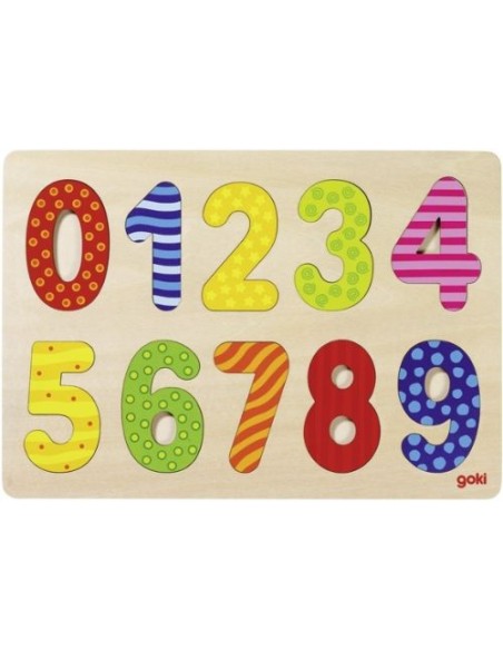 PUZZLE DE NUMEROS DE MADERA DE 0 A 9 30X21X08 CM