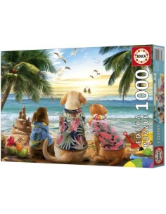 PUZZLE 1000 PIEZAS PERROS EN LA PLAYA