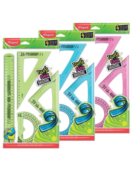 ESTUCHE DE DIBUJO 4 PIEZAS FLEXIBLE COLORES SURTIDOS