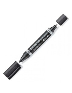 C 10 ROTULADOR LUMOCOLOR DUO 348 NEGRO PUNTA F M