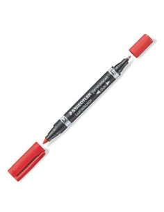 C 10 ROTULADOR LUMOCOLOR DUO 348 ROJO PUNTA F M