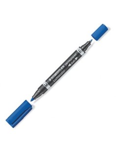 C 10 ROTULADOR LUMOCOLOR DUO 348 AZUL PUNTA F M
