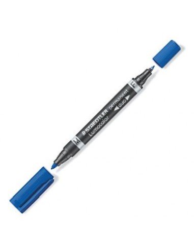 C 10 ROTULADOR LUMOCOLOR DUO 348 AZUL PUNTA F M