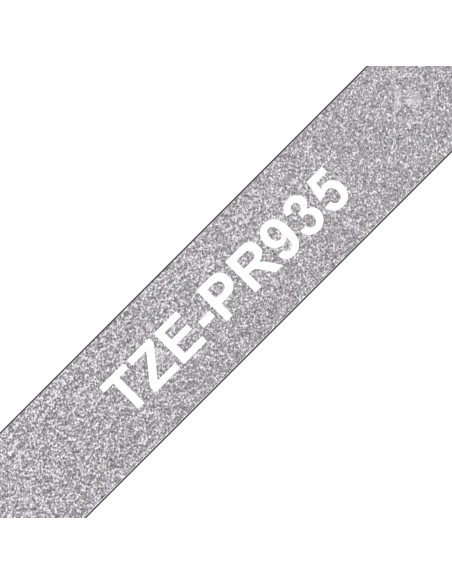 TZE-PR935 cinta para impresora de etiquetas Blanco sobre plata