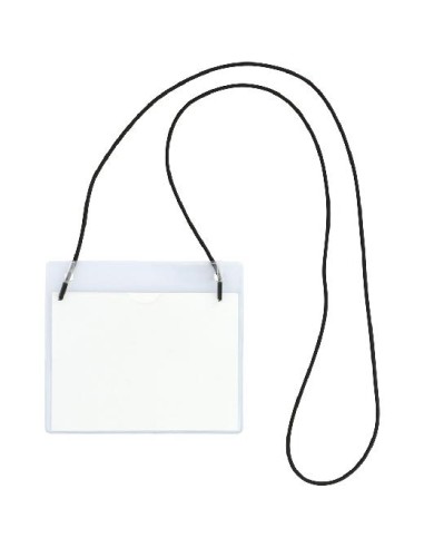 GRAFOPLÁS PORTADISTINTIVO C/GOMA ELÁSTICA 95X110MM PVC RÍGIDO TRANSPARENTE - Pack de 50 unidades