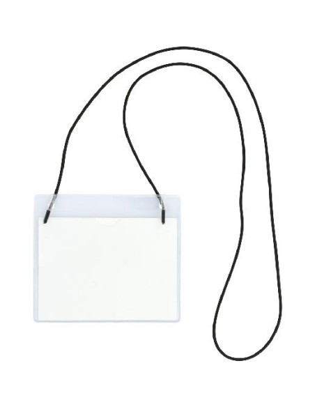 GRAFOPLÁS PORTADISTINTIVO C/GOMA ELÁSTICA 95X110MM PVC RÍGIDO TRANSPARENTE - Pack de 50 unidades