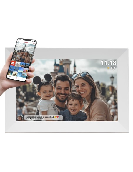 PFF-1024WMK2 marco fotográfico digital Blanco 25,6 cm (10.1") Pantalla táctil Wifi