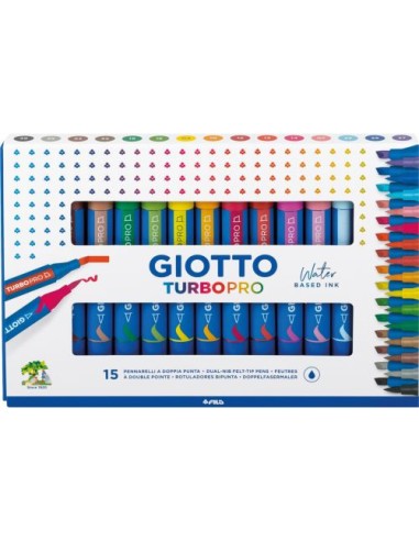 ESTUCHE 15 ROTULADORES DOBLE PUNTA TURBOPRO GIOTTO