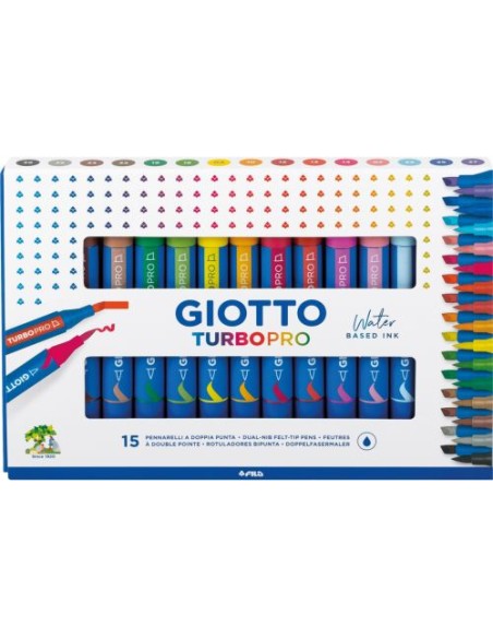 ESTUCHE 15 ROTULADORES DOBLE PUNTA TURBOPRO GIOTTO