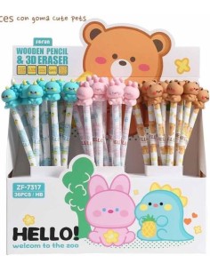 EXP 36 LAPICES CON GOMA 3D OSOS Y AMIGOS