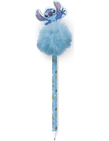 EXP 10 BOLIGRAFOS CON POMPON DISNEY STITCH TROPICAL