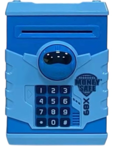 CAJA FUERTE ELECTRONICA CON ASA ROBOT AZUL