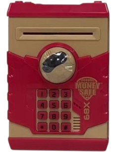 CAJA FUERTE ELECTRONICA CON ASA ROBOT ROJA