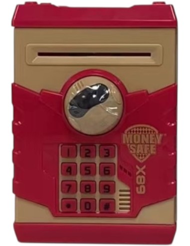 CAJA FUERTE ELECTRONICA CON ASA ROBOT ROJA