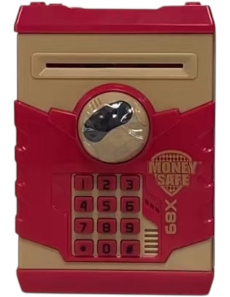 CAJA FUERTE ELECTRONICA CON ASA ROBOT ROJA