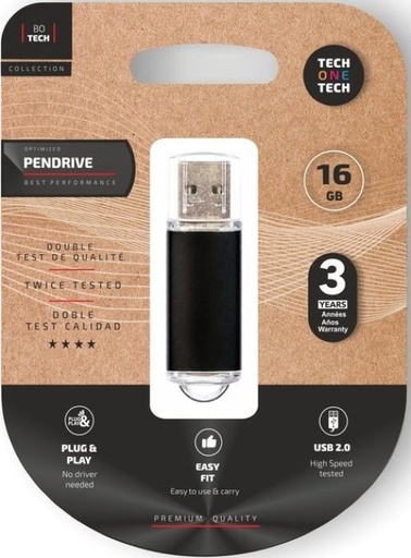 [TEC3006-16] PENDRIVE 16GB USB 2.0 NEGRO