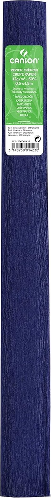 PAQ/10 ROLLO CONTINUO PAPEL CRESPON 50X250CM ULTRAMAR 32G