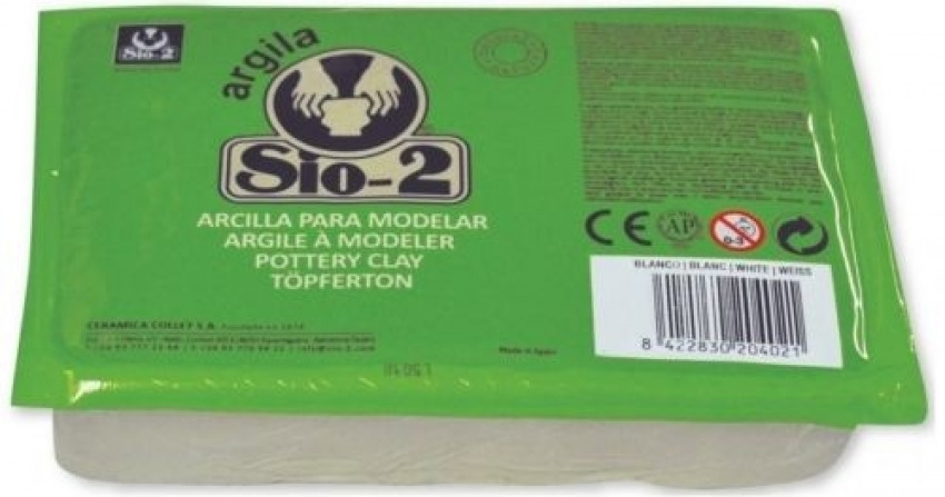 C/8 arcilla sio-2 escolar blanca 1.5kg