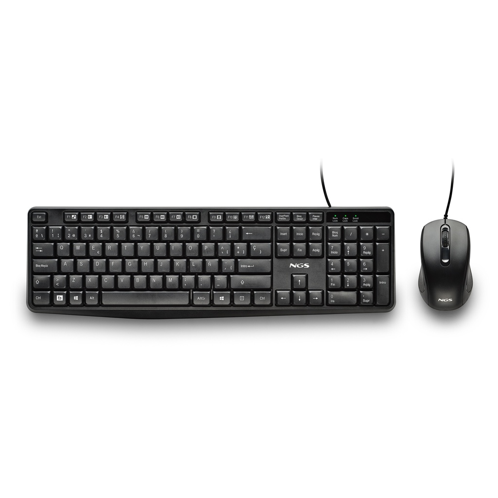 [NGS-KEYBOARD-0490] TECLADO Y RATON CON CABLE COCOA NEGRO