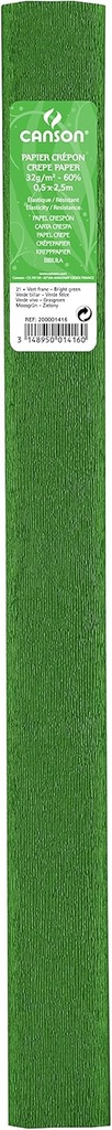 Paq/10 rollo continuo papel crespon 50x250cm verde billar 32g