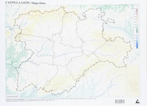 Paq/50 mapas castilla-leon fisico mudos