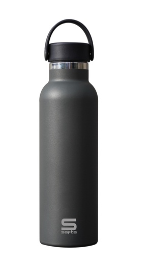 BOTELLA TERMO EXTERIOR GOMA 600ml SAFTA CARBON 25x7,3x7,3cm