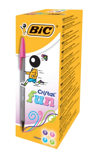 [929056] C/20 BOLIGRAFOS BIC CRISTAL LARGE FUN ROSA
