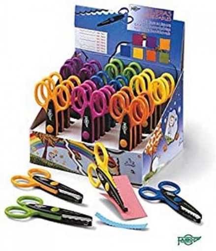 [764E] EXP 24 TIJERAS ESCOLARES MULTIFORMAS 13CM FAIBO