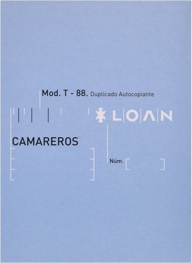 [T-88] PAQ/10 TALONARIOS DE CAMAREROS 1/8 DUPLICADO AUTOCOP. T-88
