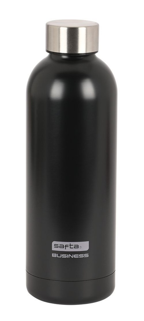BOTELLA TERMO ACERO INOXIDABLE 500ml SAFTA BUSINESS BLACK 7x22,5cm