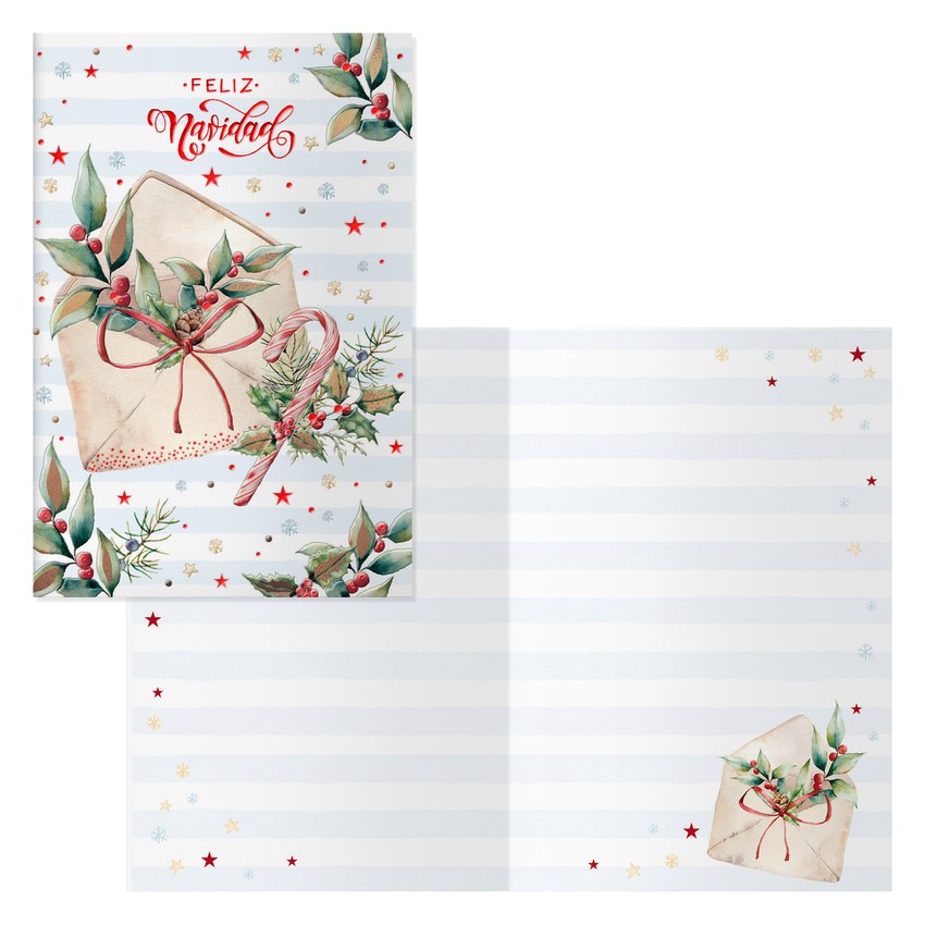 TARJETA DE NAVIDAD MODELO SOBRE 11.5X17CM