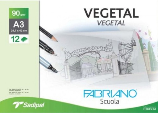 [F74233273] Minipack 12 hojas papel vegetal a3 90g. fabriano