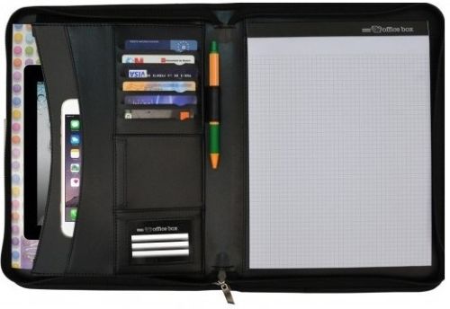 PORTAFOLIO A4+ CON CIERRE DE CREMALLERA NEGRO 350X260X50MM