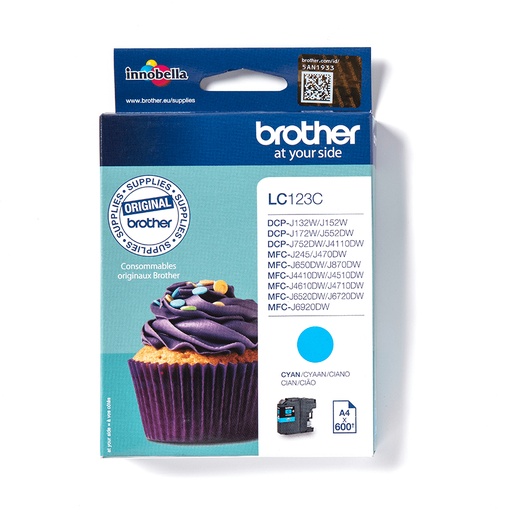 CARTUCHO TINTA COMPATIBLE BROTHER LC121C LC123C CIAN