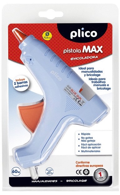 PISTOLA ENCOLADORA MAX 60W + 2 BARRAS PLICO