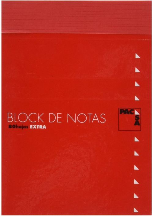 Paq/10 bloc notas con tapa 8º 80h 60gr liso