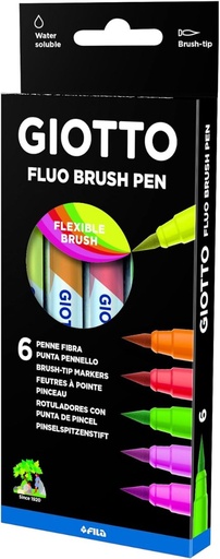 [F427200] ESTUCHE 6 ROTULADORES GIOTTO TURBO SOFT BRUSH FLUOR